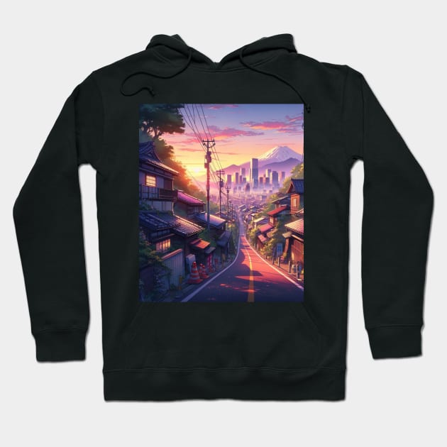 Japanese Lane - Anime Drawing Hoodie by AnimeVision